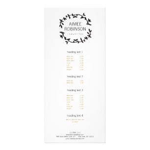 BOHEMIAN LÖV WREATH LOGOTYP in BLACK & WHITE Reklamkort