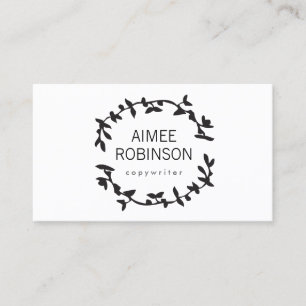 BOHEMIAN LÖV WREATH LOGOTYP in BLACK & WHITE Visitkort