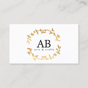 BOHEMIAN LÖV WREATH MONOGRAM I GULD VISITKORT