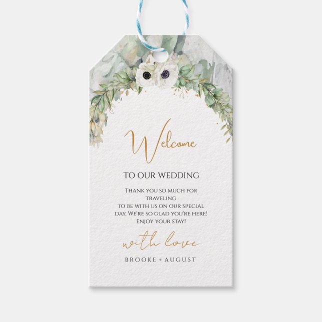 Bohemian Lush Greenery Arch Summer Garden guld Presentetikett (Framsidan)