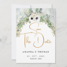 Bohemian Lush Greenery Arch Summer Garden guld Spara Datumet