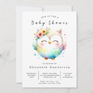 Bohemian Lycklig Uggla Baby Shower Inbjudningar