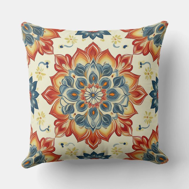 Bohemian Mandala Decorative Pillow Kudde (Baksida)