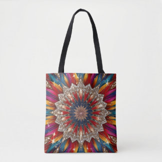 Bohemian Mandala-handväskan – Levande röd och guld Tygkasse