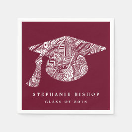 Bohemian Mandala Mönster Studenten Hat Pappersservett