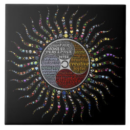 Bohemian Mandala, positiv inspirerande Ord Kakelplatta