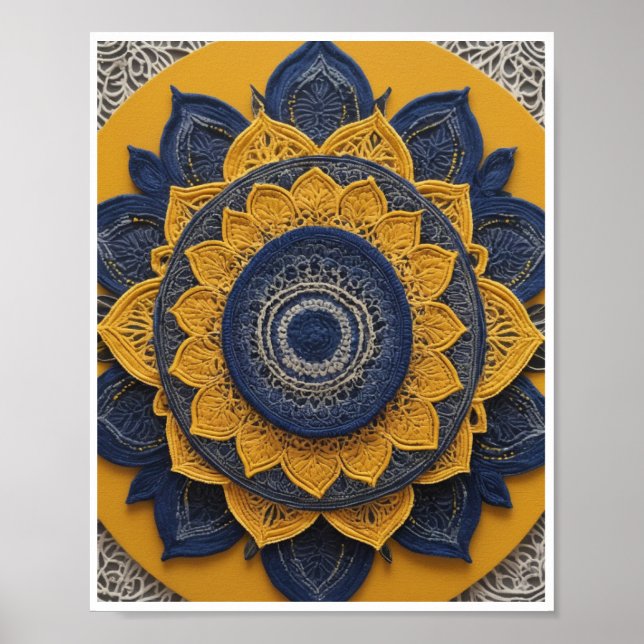 Bohemian mandala-teckningar Poster Room Decor Wall (Framsidan)