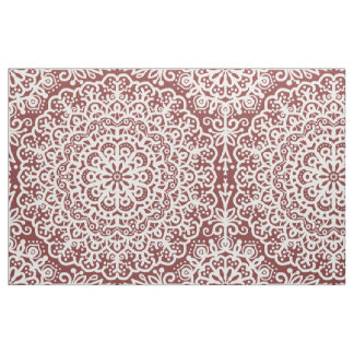 Bohemian Mandala White Snöre om Burgundy Jewel Ton Tyg
