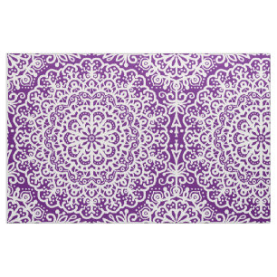 Bohemian Mandala White Snöre om Lila Jewel Tone Tyg
