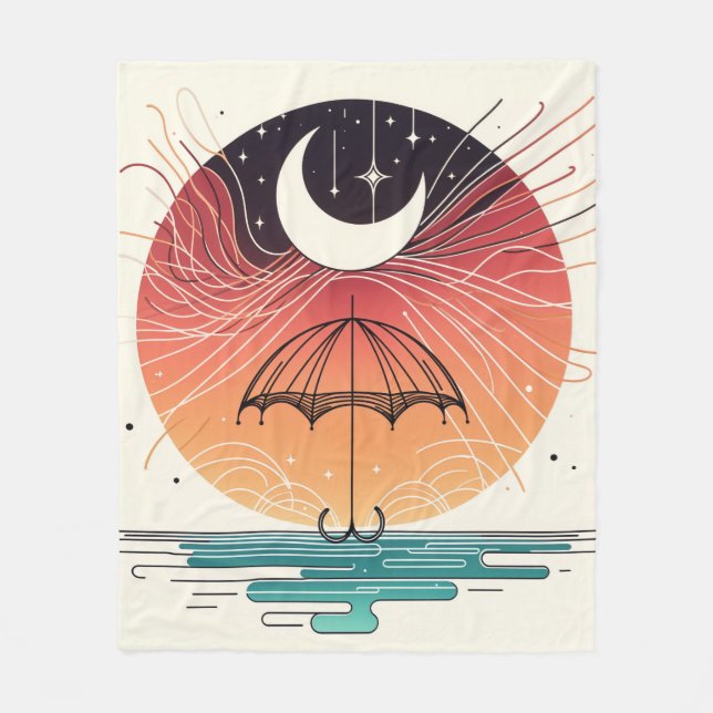 Bohemian Måne & Magic Rain Fleecefilt (Framsidan)
