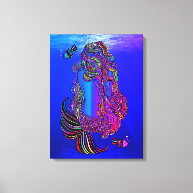 Bohemian Mermaid Canvas Wall Art (Framsida)