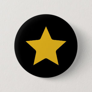 Bohemian Modern Boho Gult Guld Star Black Knapp