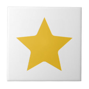 Bohemian Modern Boho Gult Guld Star White Kakelplatta