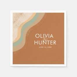 Bohemian Modern Terracotta Bröllop Pappersservett