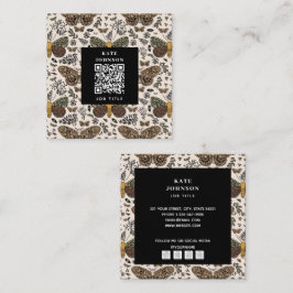 Bohemian Moth WildblommEsthetician Beauty Salon Fyrkantigt Visitkort