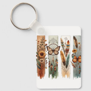 Bohemian Nature Art Panel Nyckelring