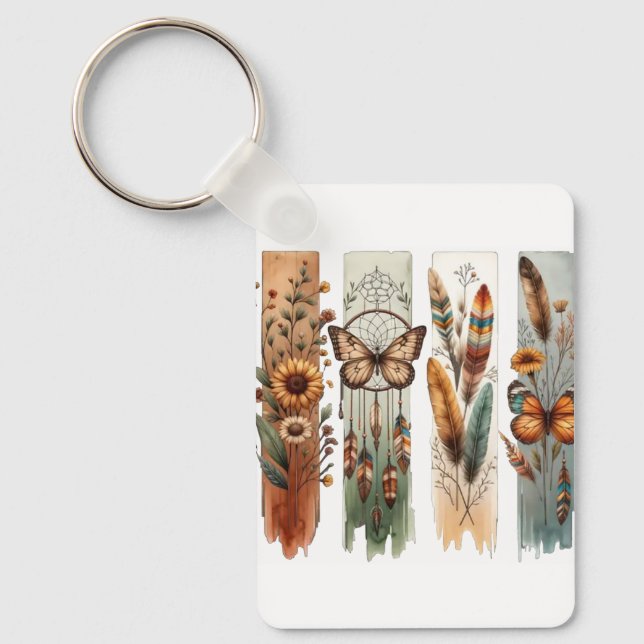 Bohemian Nature Art Panel Nyckelring (Framsida)