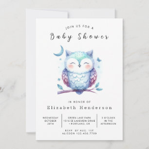 Bohemian Nature Uggla Baby Shower Inbjudningar