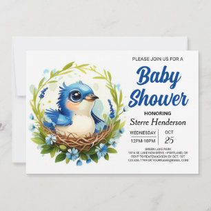 Bohemian Nest Chic Bird Boy Shower Inbjudningar