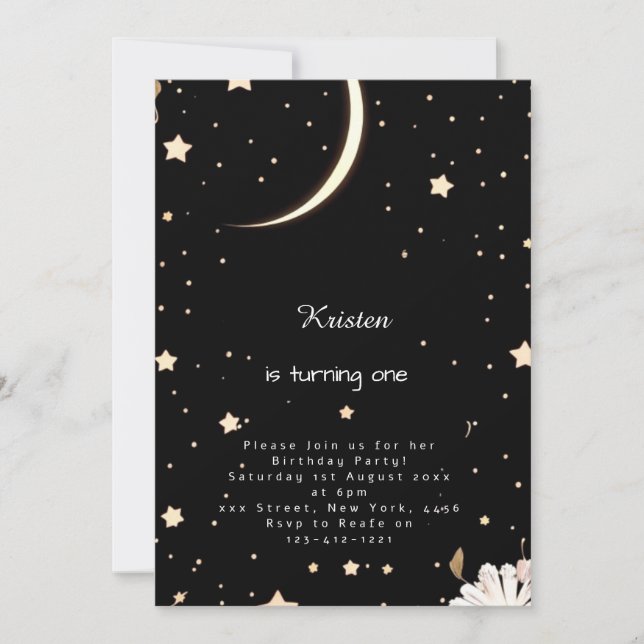 Bohemian Nightsky Galactic Birthday Inbjudningar (Framsida)