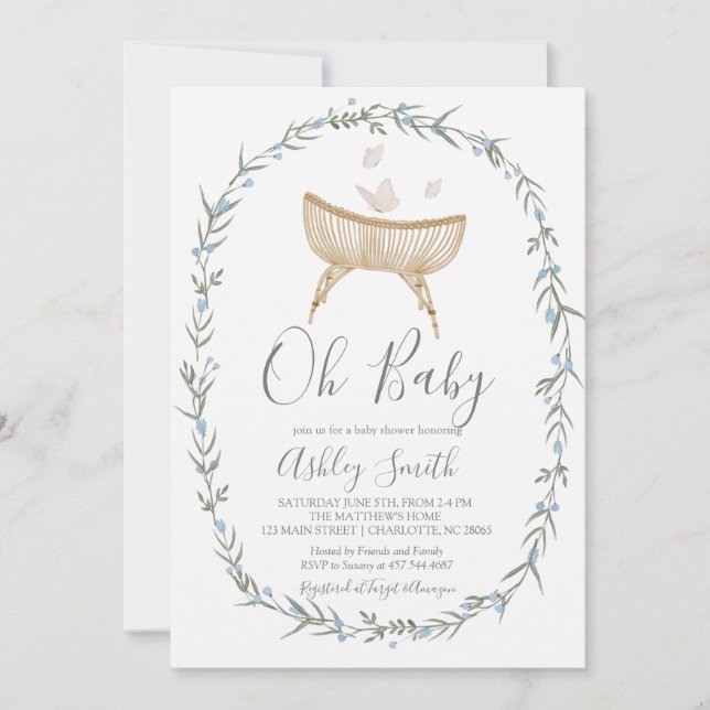 Bohemian Oh Baby Shower-inbjudan Inbjudningar (Framsida)