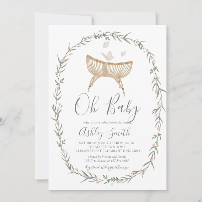Bohemian Oh Baby Shower-inbjudan Inbjudningar (Framsida)