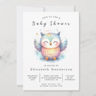 Bohemian Online Uggla Baby Shower Inbjudningar