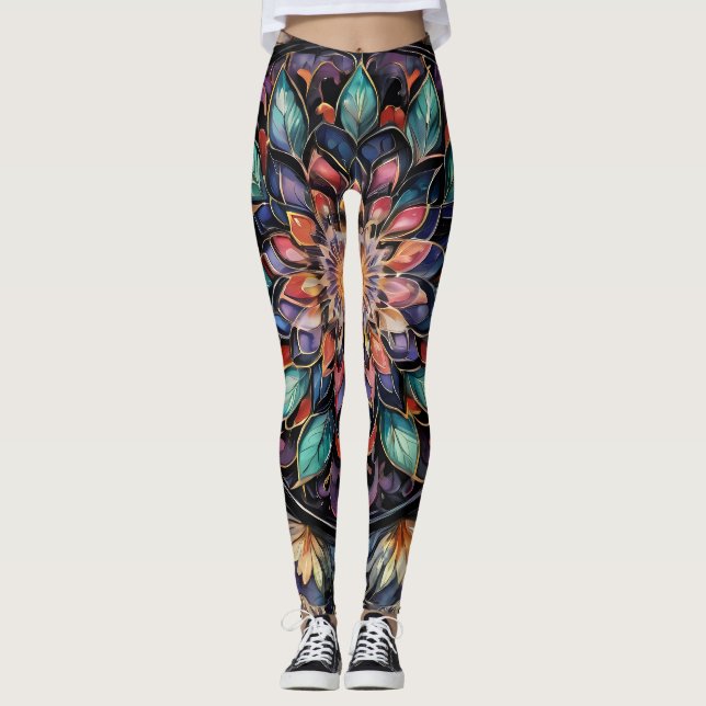 Bohemian Paisley no2 Leggings (Framsida)