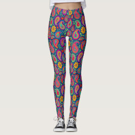 Bohemian Paisley Print Leggings