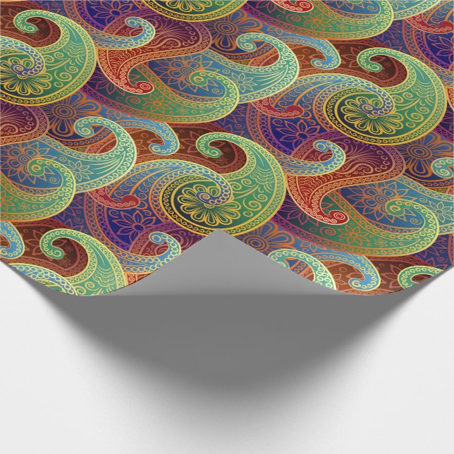 Bohemian Paisley Timless Mönster Presentpapper (Hörn)