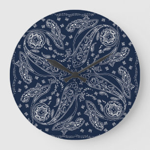 Bohemian Paisley Vintage Print Stor Klocka