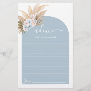 Bohemian Pampas Grass Advice for Mamma to be card