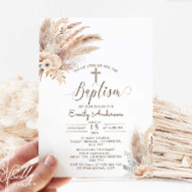 Bohemian Pampas Grass Baptism Christening
