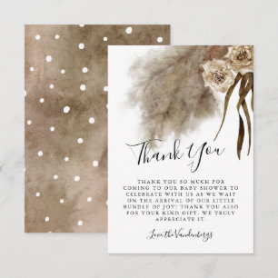 Bohemian Pampas Grass Blommigt Fall Baby Shower Tack Kort