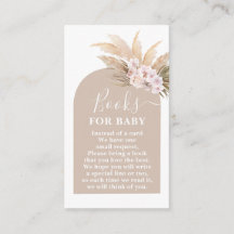 Bohemian Pampas Grass Bokar för Baby Card