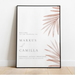 Bohemian Pampas Grass Bröllop Sign Poster