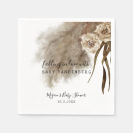 Bohemian Pampas Grass Greenery Baby Shower Pappersservett