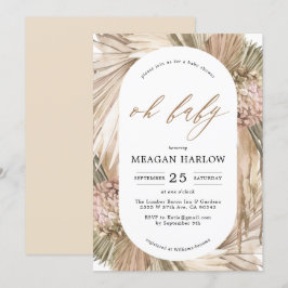 Bohemian Pampas Grass Oh Baby Shower-inbjudan Inbjudningar