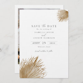 Bohemian Pampas Grass Photo Save Date Inbjudningar