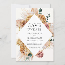 Bohemian Pampas Grass Save Date Inbjudningar