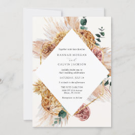 Bohemian Pampas Grass Wedding bjudande Inbjudningar