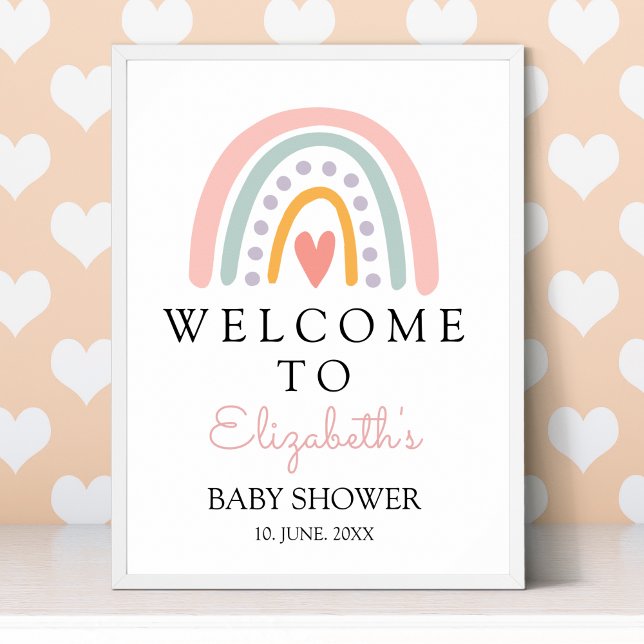 Bohemian Pastel Rainbow Baby Shower for a Girl Poster (Skapare uppladdad)