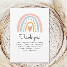 Bohemian Pastel Rainbow Baby Shower for a Girl Tack Kort