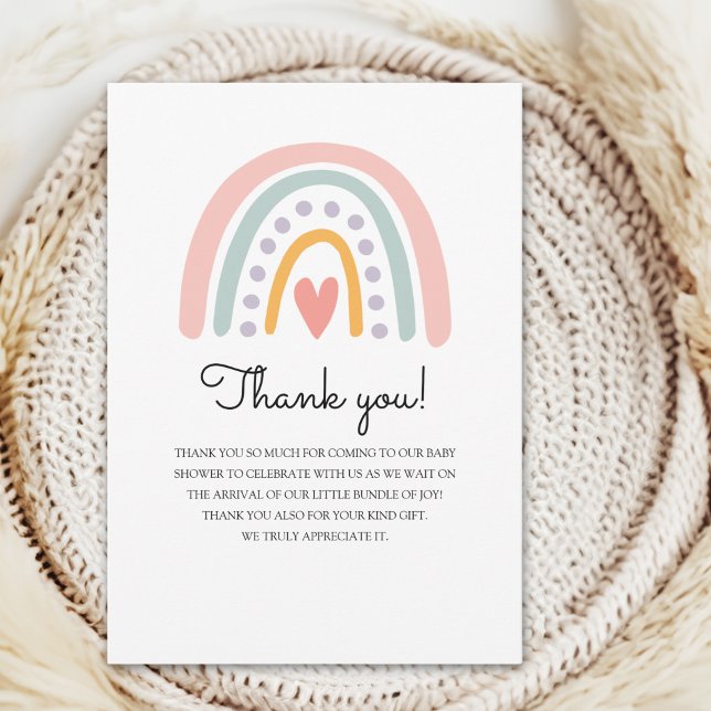 Bohemian Pastel Rainbow Baby Shower for a Girl Tack Kort (Skapare uppladdad)