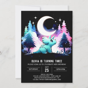 Bohemian Pastel Triceratops Birthday Inbjudningar
