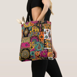 Bohemian Patchwork Mandala och Paisley Mönster Tygkasse