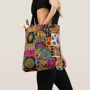 Bohemian Patchwork Mandala och Paisley Mönster Tygkasse