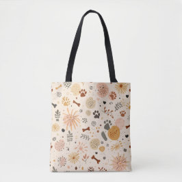 Bohemian Pet Carrier Tote | Terrakotta Paw Prints Tygkasse
