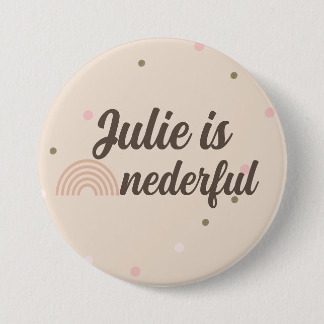 Bohemian Rainbow First Birthday Onederful Dots Knapp (Framsida)