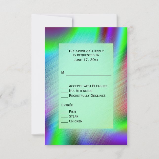 Bohemian Rainbow RSVP med huvudrätter OSA Kort (Framsida)